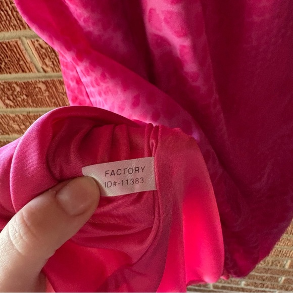 Express Y2K Hot Pink Gauzy Animal Print Halter Slip Dress Size 4 - Picture 5 of 7